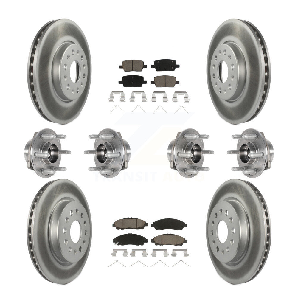 Kit de plaquettes de rotor de frein enduites de roulement de moyeu avant et arrière (10 pièces) pour Chevrolet Travers