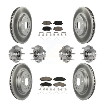 Kit de plaquettes de rotor de frein enduites de roulement de moyeu avant et arrière (10 pièces) pour Chevrolet Travers
