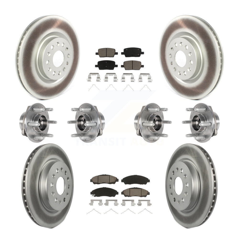 Kit de plaquettes de Rotor de frein enduites de roulement de moyeu avant et arrière (10 pièces) pour Cadillac XT5 Buic