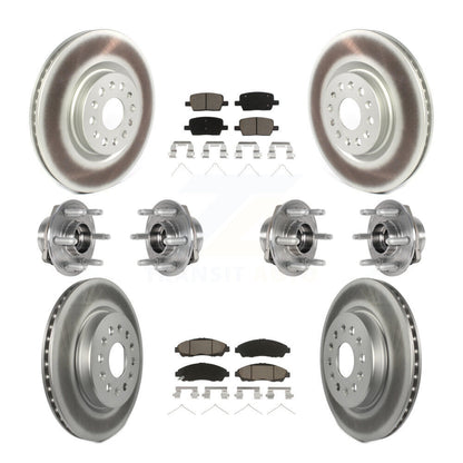 Kit de plaquettes de Rotor de frein enduites de roulement de moyeu avant et arrière (10 pièces) pour Cadillac XT5 Buic