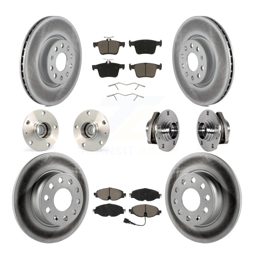 Kit de rotors et plaquettes de frein revêtus de roulement de moyeu avant et arrière (10 pièces) pour Audi A3 Sportbac