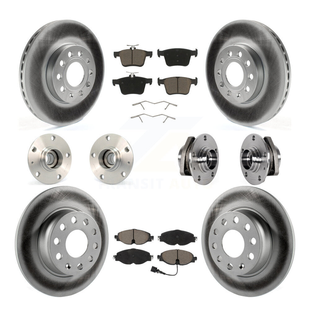 Kit de rotor et de plaquettes de frein revêtus de roulement de moyeu avant et arrière (10 pièces) pour Audi A3 2016 2.0