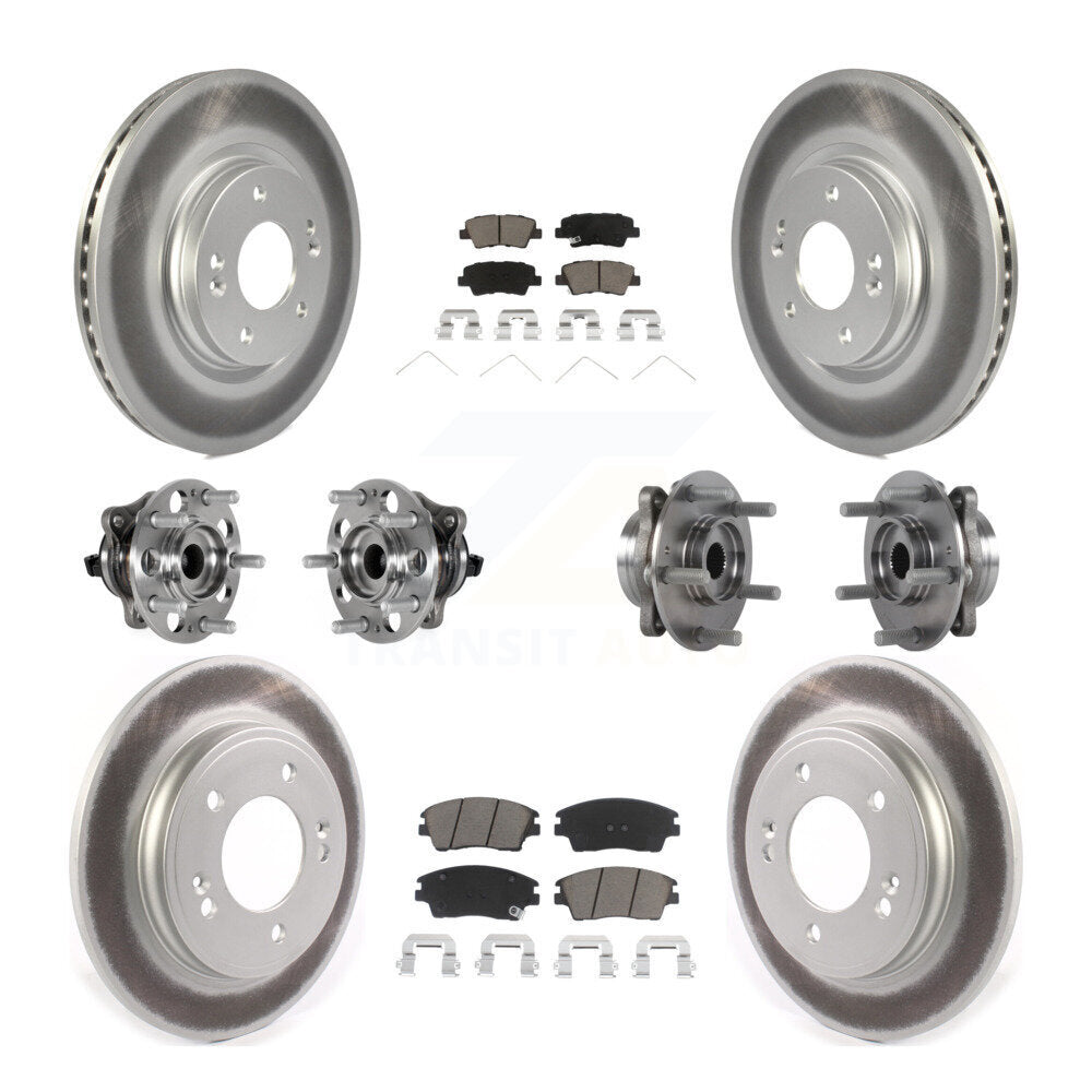 Kit de plaquettes de rotor de frein, roulement de moyeu avant et arrière (10 pièces) pour Hyundai Elantra 1.6