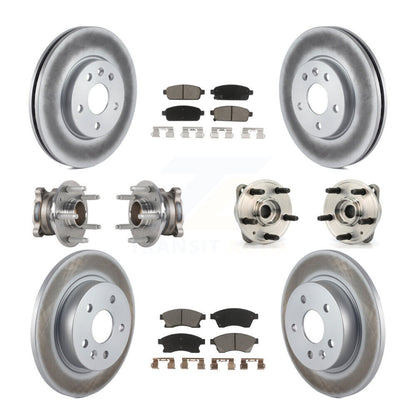 Kit de rotor et de plaquettes de frein revêtus de roulement de moyeu avant et arrière (10 pièces) pour Chevrolet Cruz
