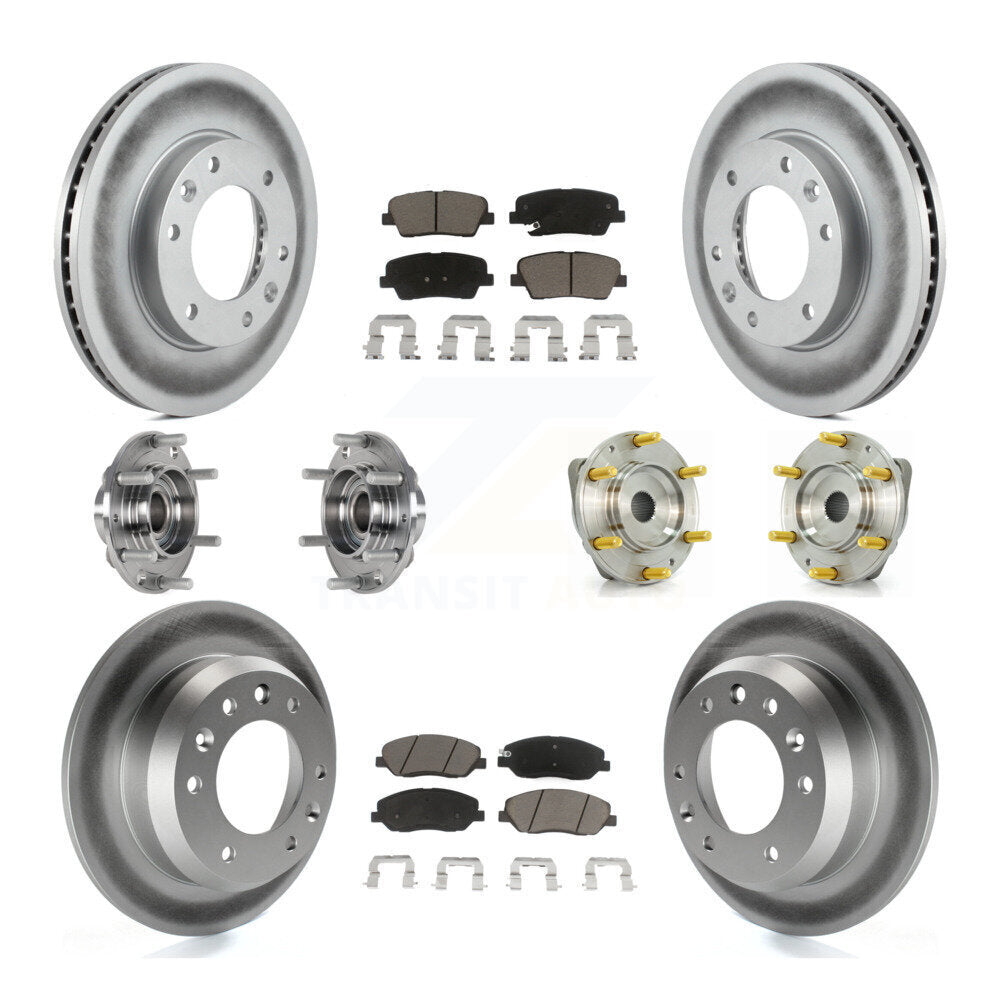 Kit de plaquettes de rotor de frein enduites de roulement de moyeu avant et arrière (10 pièces) pour Kia Sedona Hyunda