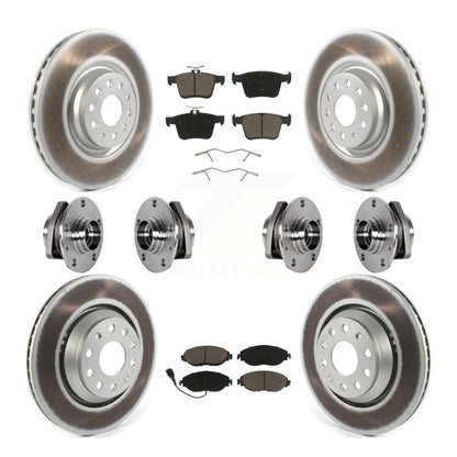Kit de rotors et plaquettes de frein à disque revêtus de roulements de moyeu avant et arrière (10 pièces) pour Audi S