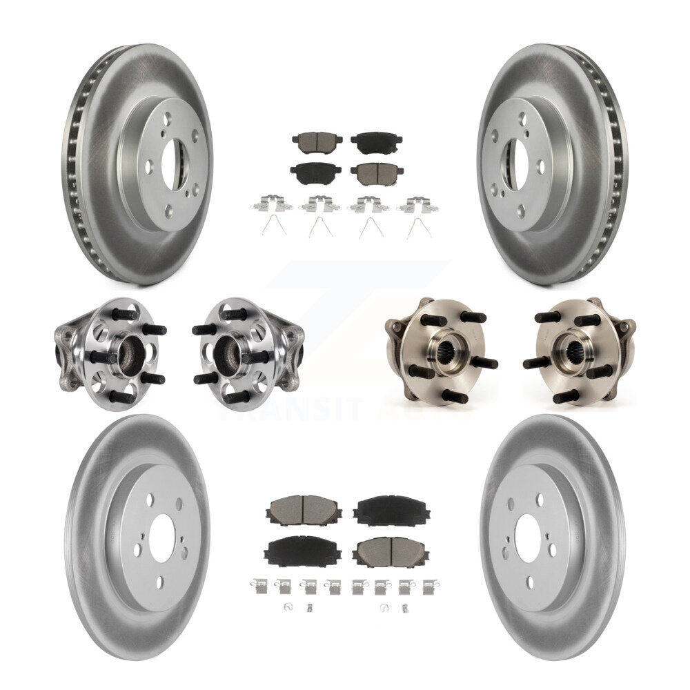 Kit de rotor et de plaquettes de frein à disque revêtus de roulement de moyeu avant et arrière (10 pièces) pour Lexus CT200