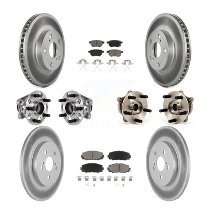 Kit de rotor et de plaquettes de frein à disque revêtus de roulement de moyeu avant et arrière (10 pièces) pour Lexus CT200
