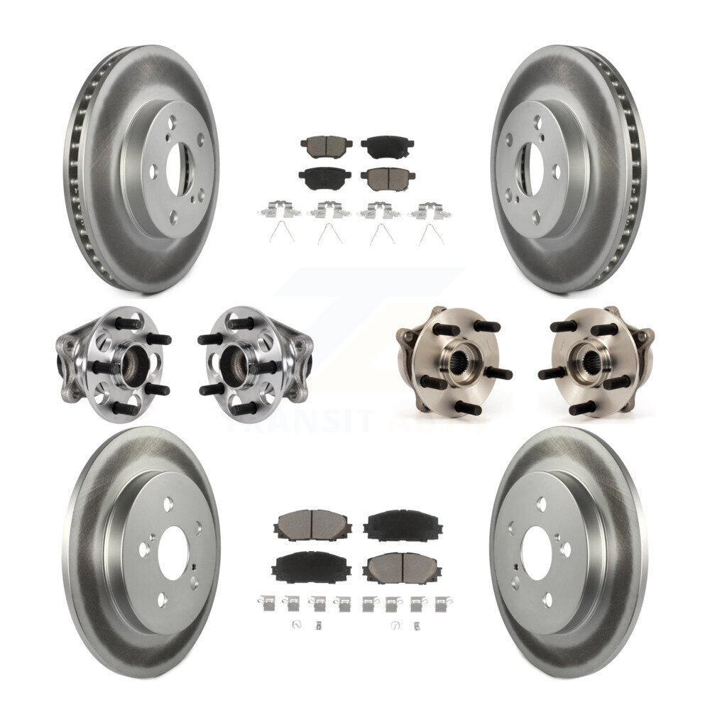 Kit de rotor et de plaquettes de frein à disque revêtus de roulement de moyeu avant et arrière (10 pièces) pour Lexus CT200