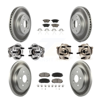 Kit de rotor et de plaquettes de frein à disque revêtus de roulement de moyeu avant et arrière (10 pièces) pour Lexus CT200