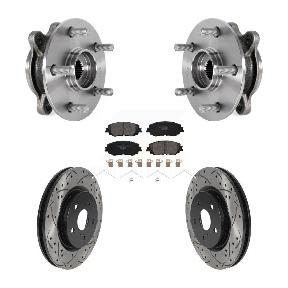 Kit de plaquettes de Rotor de frein, roulement de moyeu avant, fente percée, pour Toyota Camry Lexus ES25