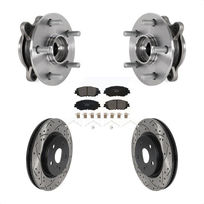 Kit de plaquettes de Rotor de frein, roulement de moyeu avant, fente percée, pour Toyota Camry Lexus ES25