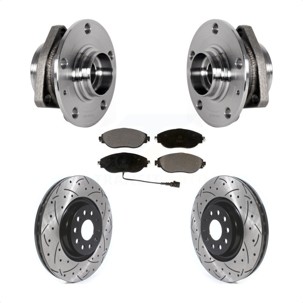 Kit de rotor et de plaquettes de frein à fente percée, ensemble de roulement de moyeu avant, pour Audi S
