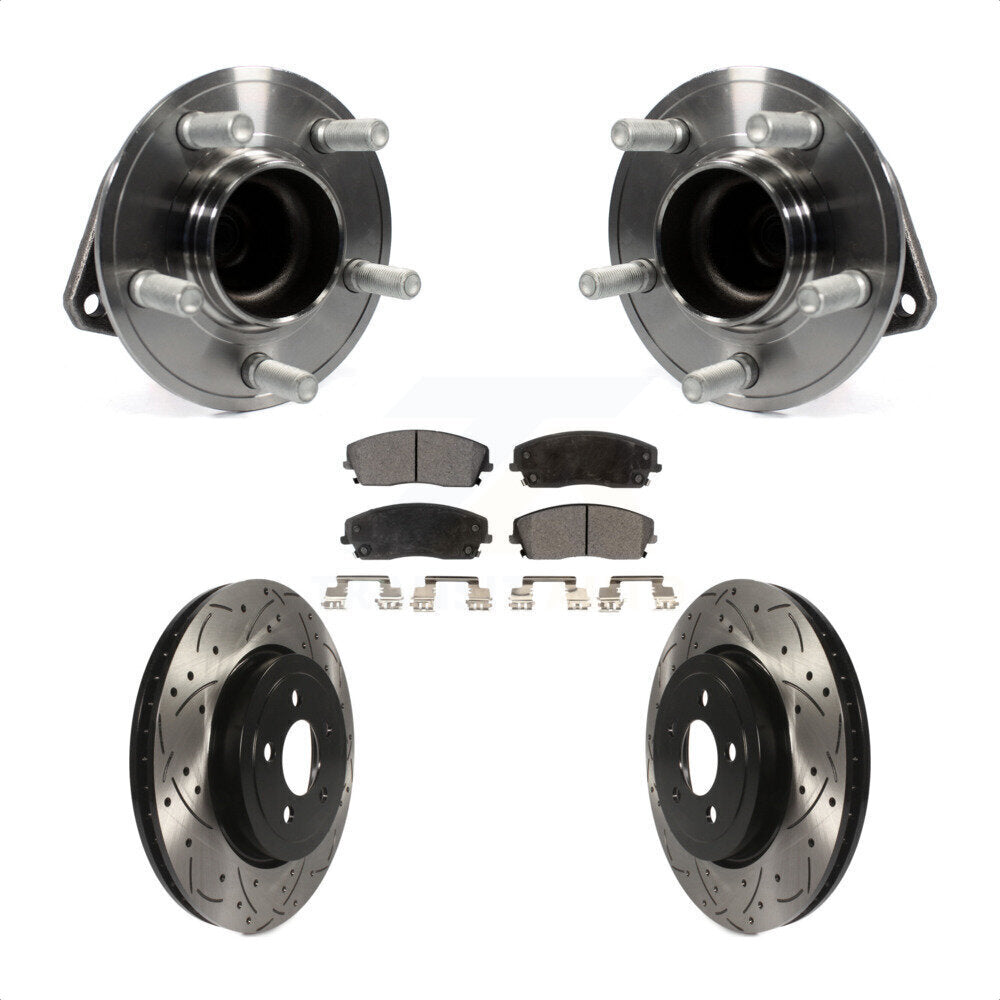 Kit de plaquettes de Rotor de frein, roulement de moyeu avant, fente de perçage, pour Dodge Charger RWD avec 3.6