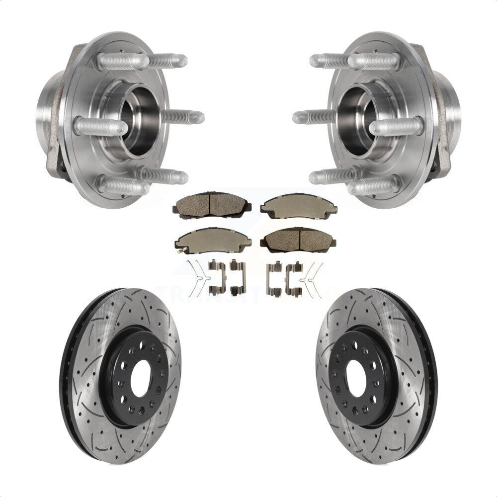 Kit de plaquettes de Rotor de frein, roulement de moyeu avant, fente de perçage, pour Chevrolet Traverse GM