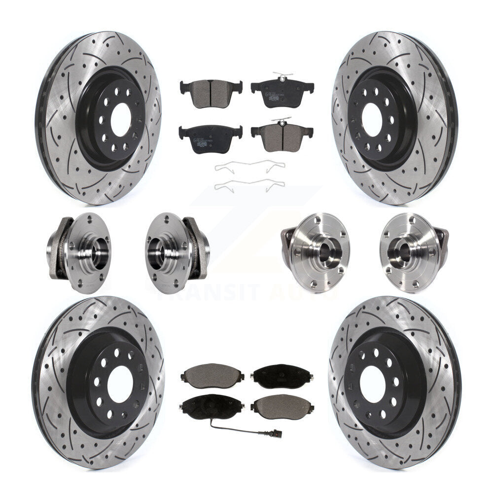 Kit de plaquettes de rotor de frein, roulement de moyeu avant et arrière (10 pièces) pour Volkswagen Golf R S