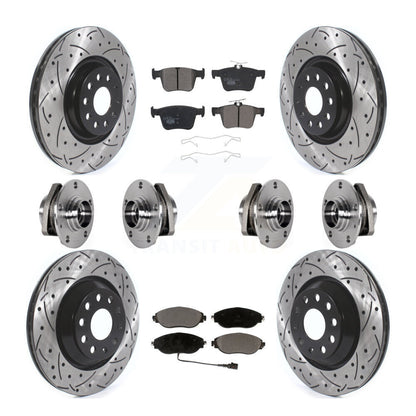 Kit de rotors et plaquettes de frein à disque revêtus de roulements de moyeu avant et arrière (10 pièces) pour Audi S
