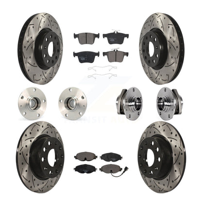 Kit de rotors et plaquettes de frein revêtus de roulement de moyeu avant et arrière (10 pièces) pour Audi A3 Sportbac