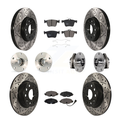 Kit de rotor et de plaquettes de frein revêtus de roulement de moyeu avant et arrière (10 pièces) pour Audi A3 2016 2.0