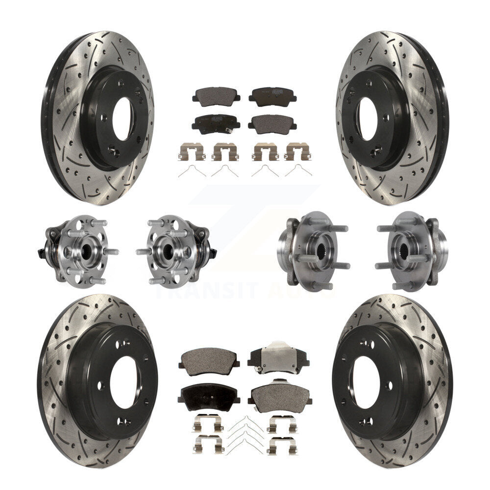 Kit de plaquettes de rotor de frein, roulement de moyeu avant et arrière (10 pièces) pour Hyundai Elantra 2.0
