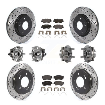Kit de plaquettes de rotor de frein, roulement de moyeu avant et arrière (10 pièces) pour Hyundai Elantra 1.6