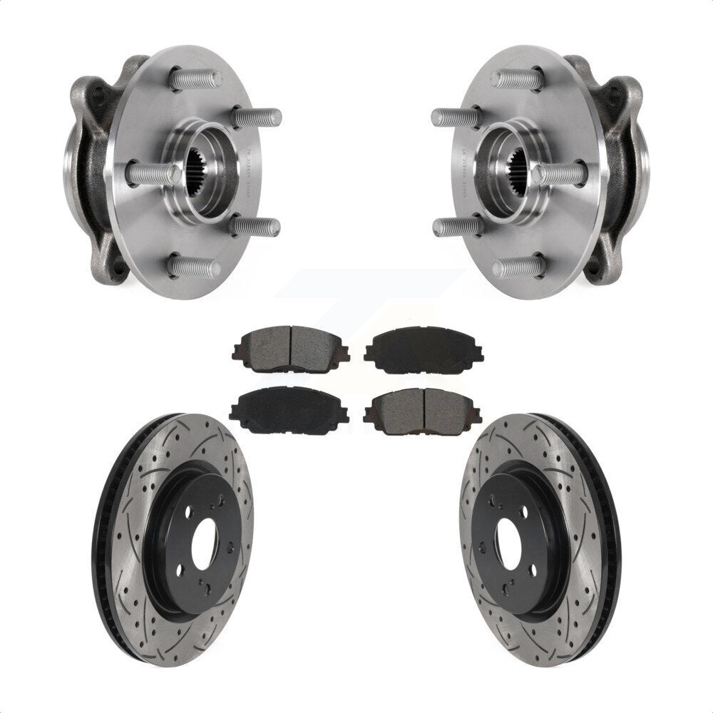 Kit de plaquettes de Rotor de frein, roulement de moyeu avant, fente percée, pour Toyota Camry Lexus ES25