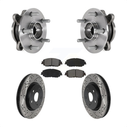 Kit de plaquettes de Rotor de frein, roulement de moyeu avant, fente percée, pour Toyota Camry Lexus ES25
