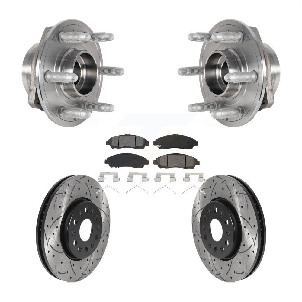 Kit de plaquettes de Rotor de frein, roulement de moyeu avant, fente de perçage, pour Chevrolet Traverse GM