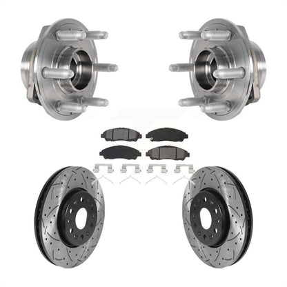Kit de plaquettes de Rotor de frein, roulement de moyeu avant, fente de perçage, pour Chevrolet Traverse GM