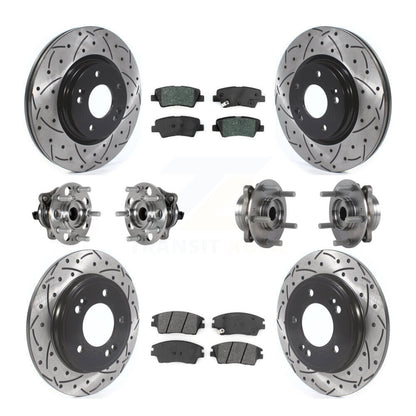 Kit de plaquettes de rotor de frein, roulement de moyeu avant et arrière (10 pièces) pour Hyundai Elantra 1.6