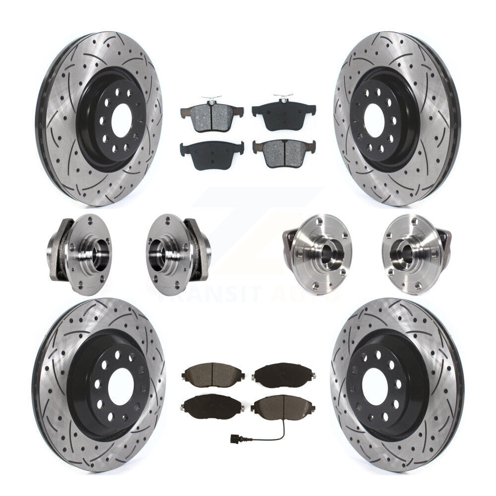 Kit de plaquettes de rotor de frein, roulement de moyeu avant et arrière (10 pièces) pour Volkswagen Golf R S