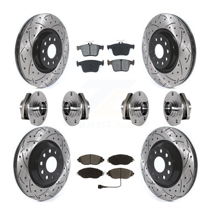 Kit de rotors et plaquettes de frein à disque revêtus de roulements de moyeu avant et arrière (10 pièces) pour Audi S