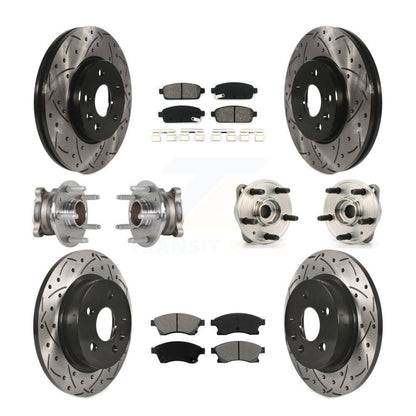 Kit de rotor et de plaquettes de frein revêtus de roulement de moyeu avant et arrière (10 pièces) pour Chevrolet Cruz