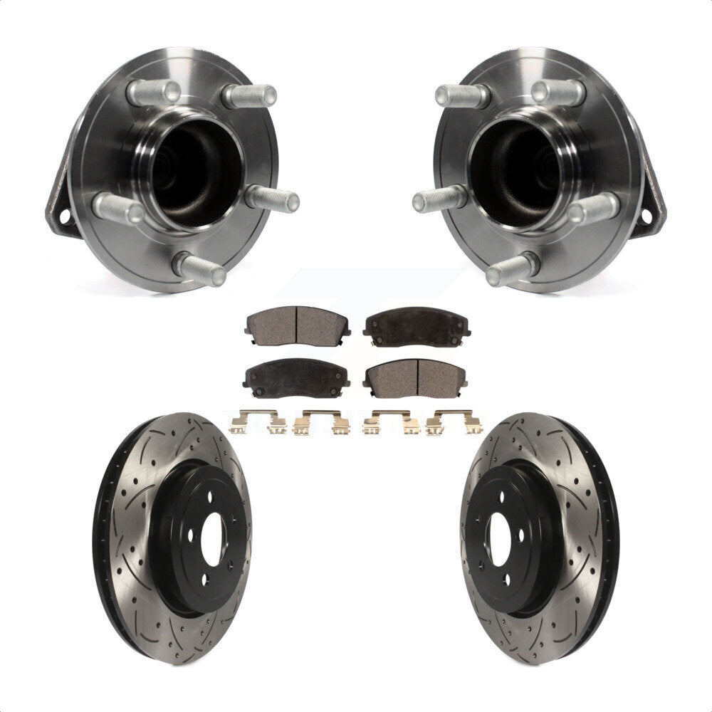 Kit de plaquettes de Rotor de frein, roulement de moyeu avant, fente de perçage, pour Dodge Charger RWD avec 3.6