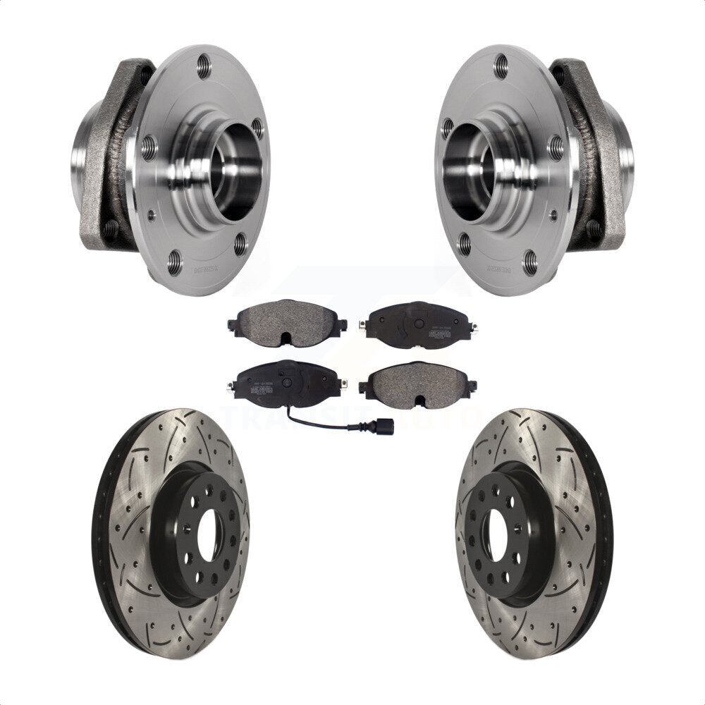 Kit de plaquettes de Rotor de frein, roulement de moyeu avant, fente percée, pour Audi A3 Sportback e-tro