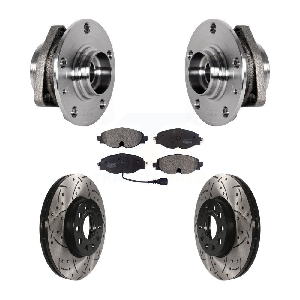 Ensemble de roulements de moyeu avant, fente de perçage, Kit de plaquettes de Rotor de frein pour Audi A3 2016 2.0