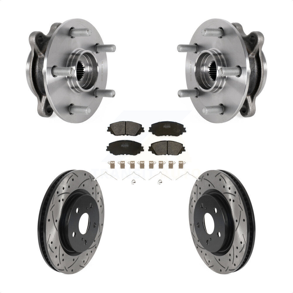 Kit de plaquettes de Rotor de frein, roulement de moyeu avant, fente percée, pour Toyota Camry Lexus ES25