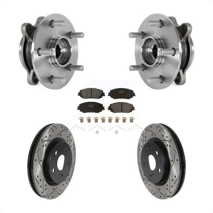 Kit de plaquettes de Rotor de frein, roulement de moyeu avant, fente percée, pour Toyota Camry Lexus ES25