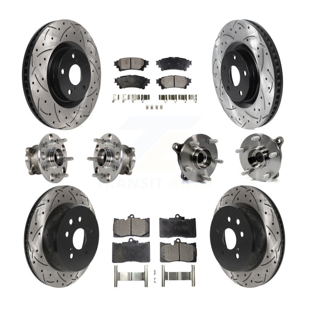 Kit de rotor et de plaquettes de frein revêtus de roulement de moyeu avant et arrière (10 pièces) pour Lexus IS300 IS35