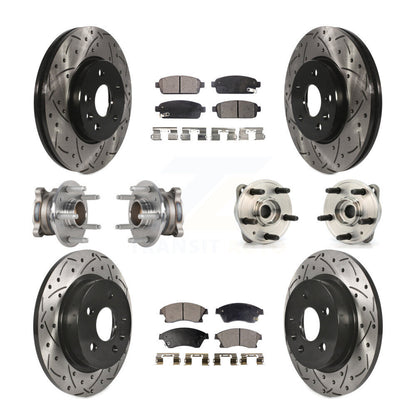 Kit de rotor et de plaquettes de frein revêtus de roulement de moyeu avant et arrière (10 pièces) pour Chevrolet Cruz