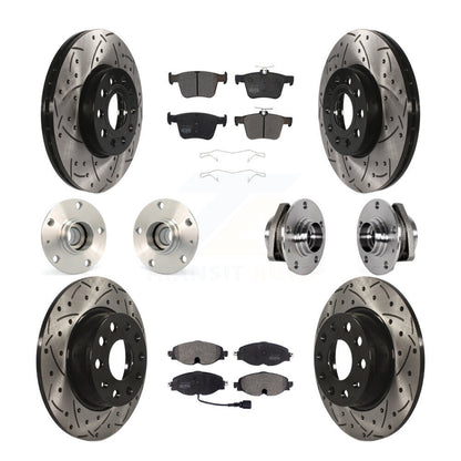 Kit de rotor et de plaquettes de frein revêtus de roulement de moyeu avant et arrière (10 pièces) pour Audi A3 2016 2.0