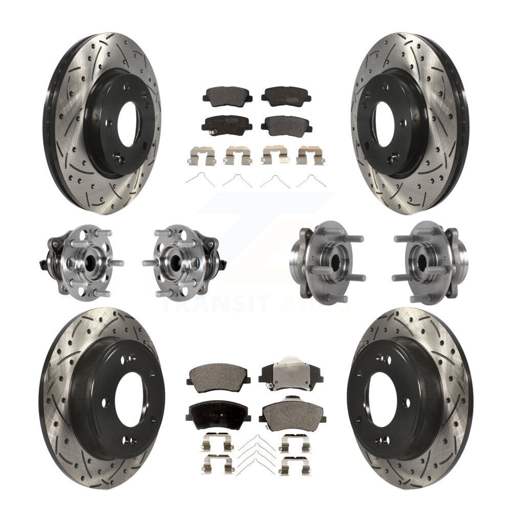 Kit de plaquettes de rotor de frein, roulement de moyeu avant et arrière (10 pièces) pour Hyundai Elantra 2.0