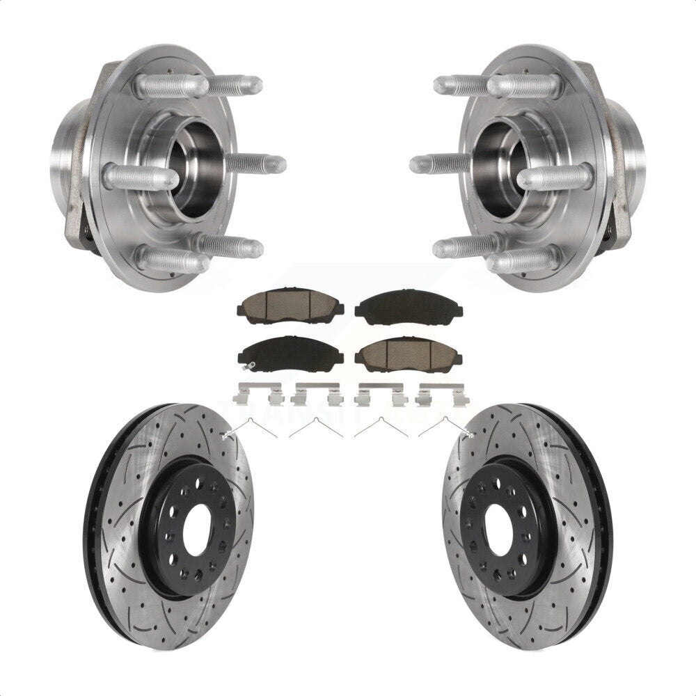 Kit de plaquettes de Rotor de frein, roulement de moyeu avant, fente de perçage, pour Chevrolet Traverse GM