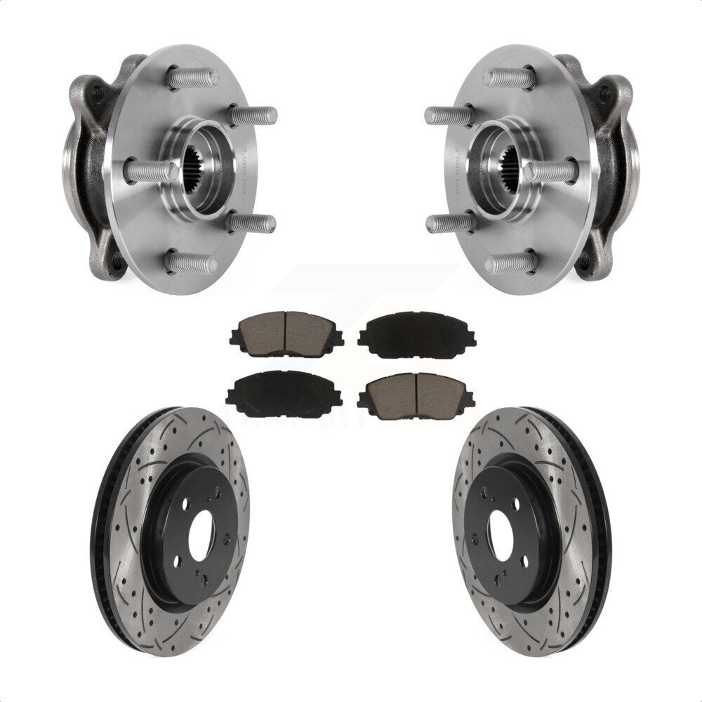 Kit de plaquettes de Rotor de frein, roulement de moyeu avant, fente percée, pour Toyota Camry Lexus ES25