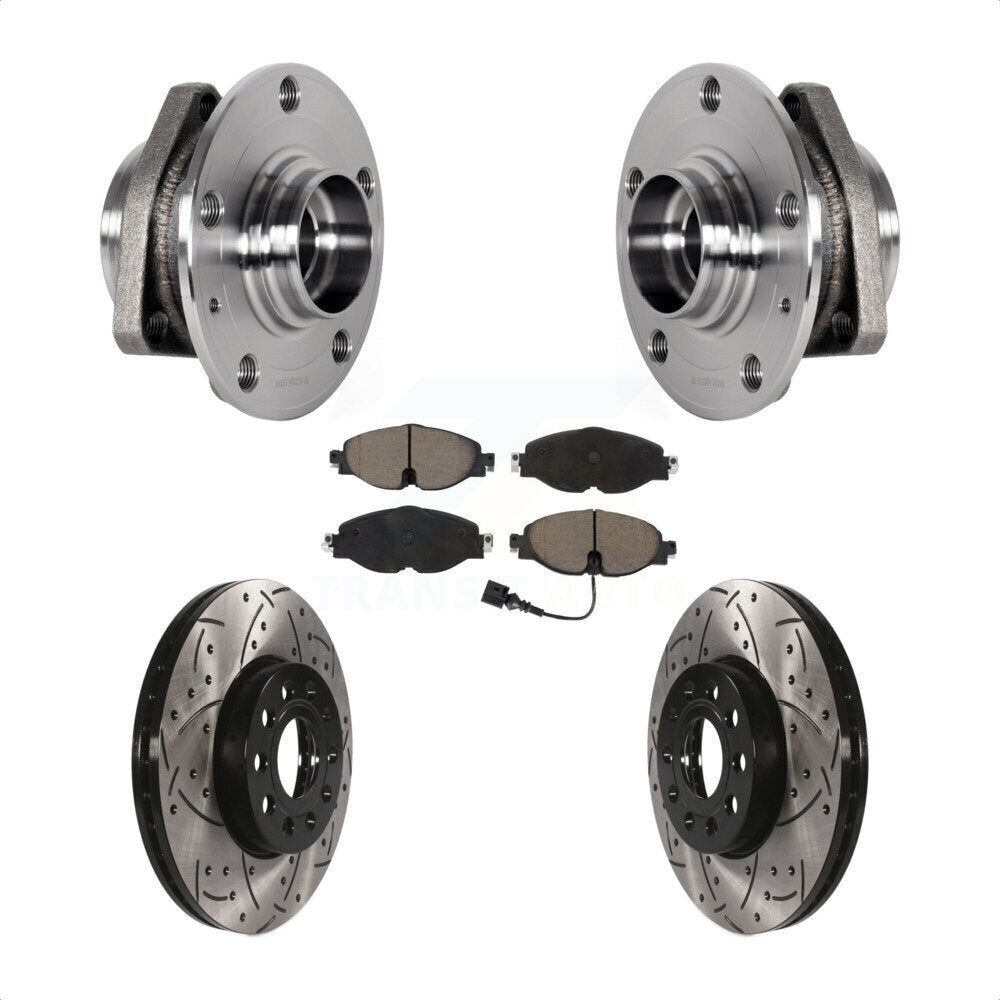 Ensemble de roulements de moyeu avant, fente de perçage, Kit de plaquettes de Rotor de frein pour Audi A3 2016 2.0