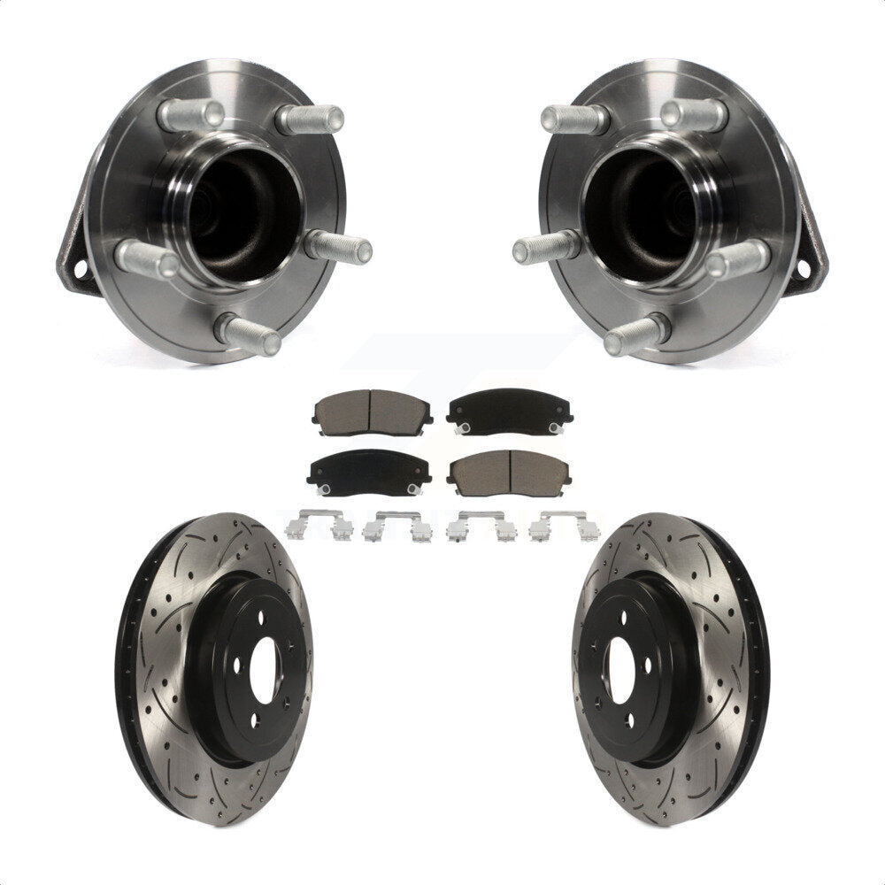 Kit de plaquettes de Rotor de frein, roulement de moyeu avant, fente de perçage, pour Dodge Charger RWD avec 3.6