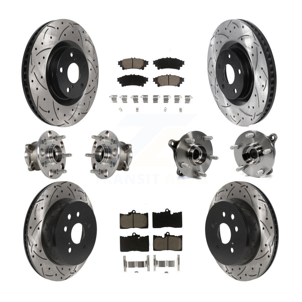 Kit de rotor et de plaquettes de frein revêtus de roulement de moyeu avant et arrière (10 pièces) pour Lexus IS300 IS35