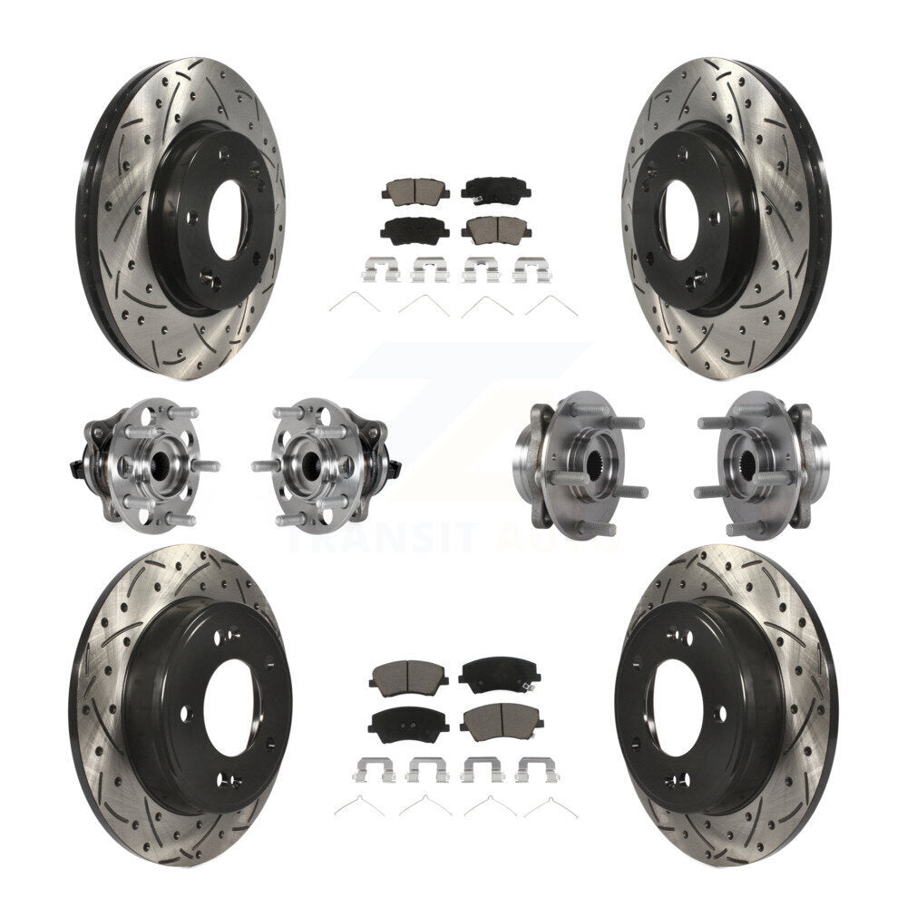Kit de plaquettes de rotor de frein, roulement de moyeu avant et arrière (10 pièces) pour Hyundai Elantra 2.0