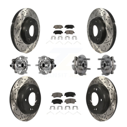 Kit de plaquettes de rotor de frein, roulement de moyeu avant et arrière (10 pièces) pour Hyundai Elantra 2.0