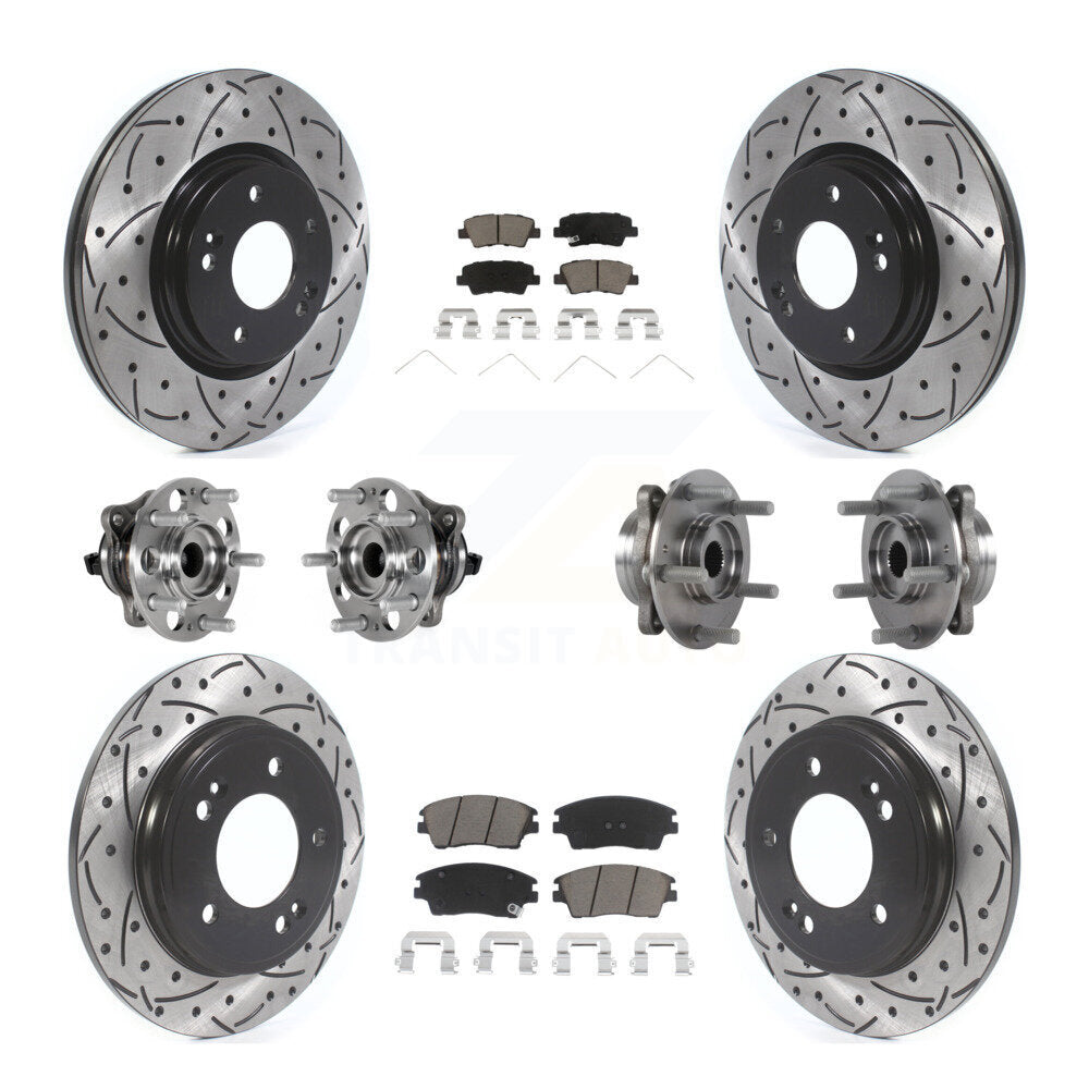 Kit de plaquettes de rotor de frein, roulement de moyeu avant et arrière (10 pièces) pour Hyundai Elantra 1.6